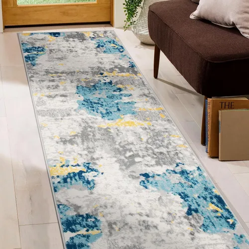 Miniatura 9 de Rugshop Sky Collection - Alfombra de área abstracta de transición, resistente a la decoloración, para entradas o uso de noche, 2 x 3 pies