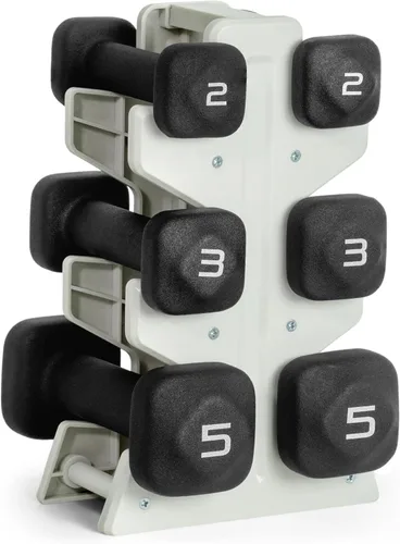 Miniatura 24 de Tone Fitness Juego de mancuernas de neopreno con estante de almacenamiento – Pesos de mano antideslizantes y antideslizamiento para entrenamientos