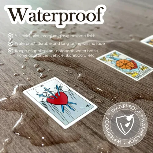 Miniatura 6 de Joyppy Calcomanías de tarot para diario – 336 piezas de mini calcomanías de cartas de tarot para principiantes – 1.25 x 0.78 pulgadas – Calcomanías