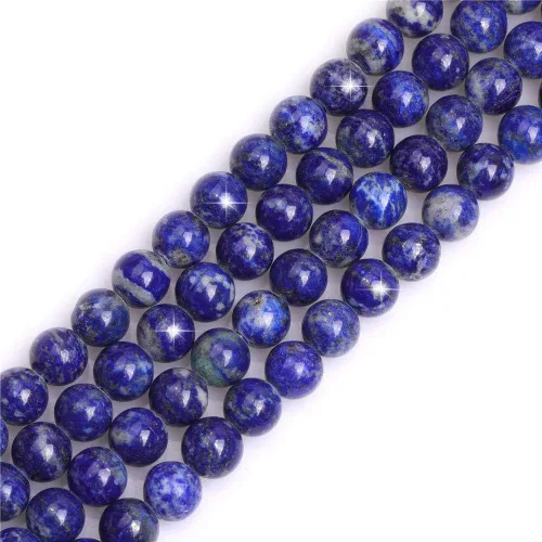 Miniatura 23 de GEM-Inside - Cuentas redondas de ágata de ónix azul claro natural de 0.394 pulgadas (0.394 in) con agujero grande para hacer joyas, suministros