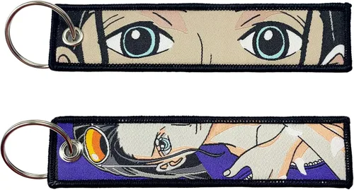 Miniatura 16 de Paquete de 1 llavero bordado de anime con llavero - para motocicletas, regalos de anime de automóvil
