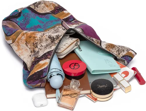 Miniatura 88 de Bolsa de hombro para mujer, de lona en estilo hippie/bohemio para llevar cruzada al hombro, disponible en diferentes colores y estampados