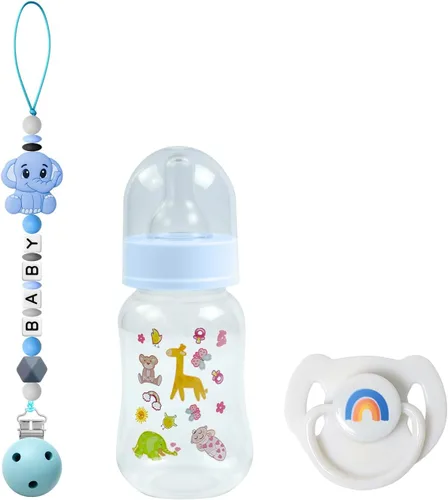 SCOM Juego de Accesorios para Muñeca Bebé Reborn - Chupetes Magnéticos Arcoíris y Biberones para Muñeca Bebé Removibles Reutilizables con Clips de