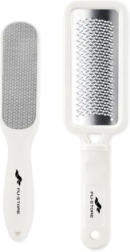 Miniatura 8 de Fu Store Paquete de 2 Limas para Pies Removedor de Callos de Acero Inoxidable Raspador de Pies y Lima de Pies de Doble Cara Raspador Profesional