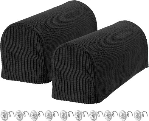 Miniatura 18 de uxcell Fundas elásticas para reposabrazos antideslizantes para sillas, sofás, fundas de brazo para sofá reclinable, 1 juego con pasadores giratorios