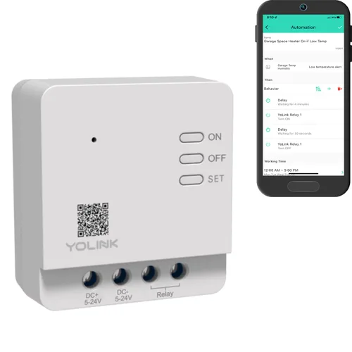 YoLink Relé, interruptor inteligente, relé inteligente YoLink de 1/4 milla de alcance súper largo compatible con Alexa, Google e IFTTT, máx. 5