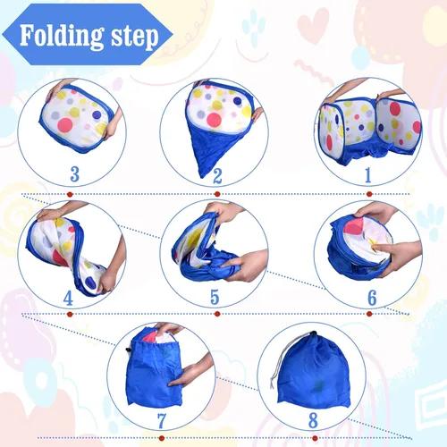 Miniatura 4 de Piscina de Pelotas para Niños, Tienda de Juego Emergente Azul Grande para Niños Pequeños de 1-3 Años Niñas y Niños para Juego Interior y Exterior