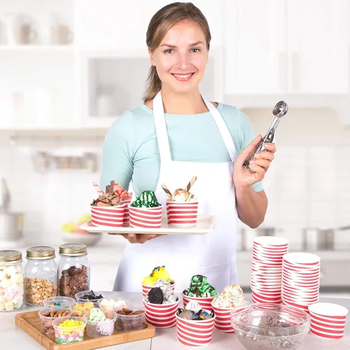 Miniatura 7 de Vasos de helado – Paquete de 100 tazas de helado para helado, tazas de postre de yogur congelado
