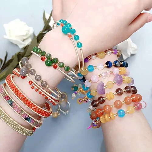 Miniatura 6 de 300 piezas de alambre de cuentas de joyería para hacer pulseras, 3 colores de memoria, alambre de cuentas de alambre para manualidades, pulseras