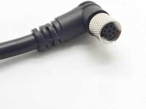 Miniatura 8 de Cable conector hembra único M8 de 8 pines, un código de alambre de moldeo en ángulo recto Sensor de aviación hembra Cable eléctrico de PVC Cable