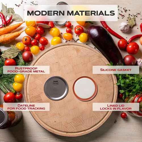 Miniatura 2 de FORJARS - Tapas para conservas de boca regular, paquete de 24 – Crea sellos herméticos en frascos Mason para conservar alimentos para preparación