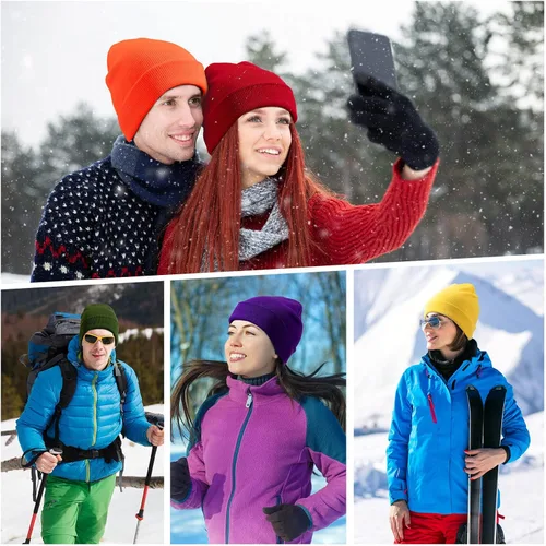 Miniatura 7 de Beanie for Men Winter Thermal Cuffed Knit Hat Warm Gifts Womens Beanies