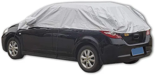 Miniatura 3 de JSCARLIFE Cubierta de media cubierta de automóvil impermeable, cubierta de nieve para parabrisas impermeable, resistente al viento, a prueba