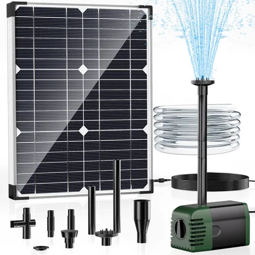 Miniatura 15 de POPOSOAP Bomba de Agua Solar 12W, Bomba de Fuente Solar de Agua con Bomba Sumergible de Estanque de 160GPH de Flujo Ajustable para Fuente Solar