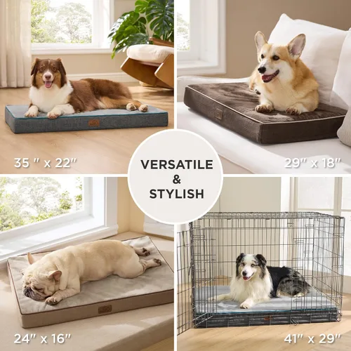 Miniatura 6 de Bedsure Cama ortopédica grande para perros grandes, almohada impermeable de espuma viscoelástica para perros, con funda extraíble lavable y parte
