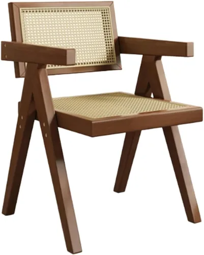 Miniatura 19 de YVYKFZD Juego de sillas de comedor de madera, sillas de comedor de ratán, silla de cocina con respaldo, sillón de salón, silla auxiliar cómoda