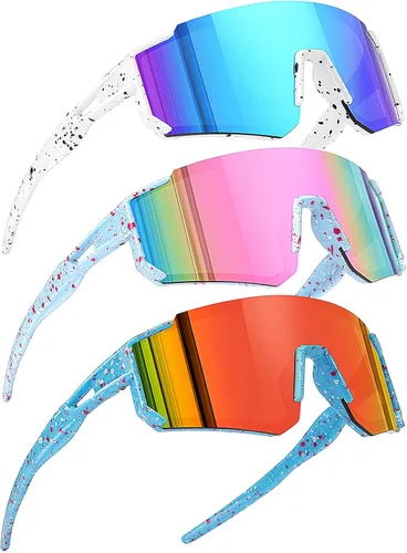Miniatura 12 de SEKKAF Gafas de sol de béisbol juveniles para niños, gafas de sol deportivas para niños y niñas, gafas de softbol para ciclismo, protección UV400