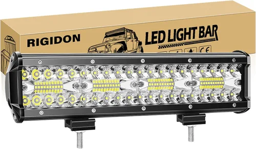 Miniatura 13 de RIGIDON 2 Piezas Luces Antiniebla LED de 4 Pulgadas 10cm 60W, Combo de Focos de Inundación de Triple Fila 8D 6000LM Luces de Trabajo LED, 12V 24V