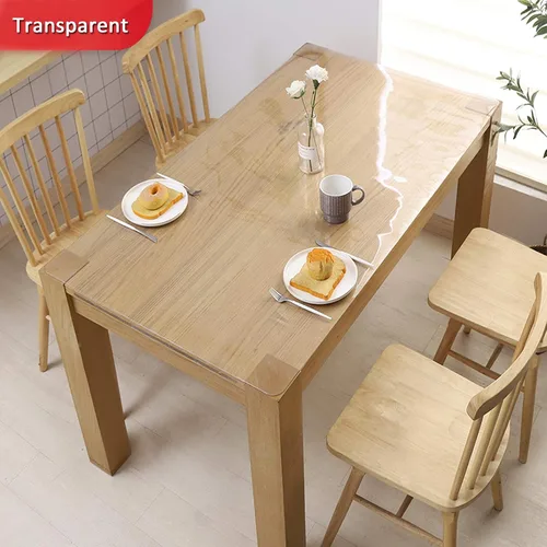 Miniatura 2 de Protector de mesa transparente de PVC de 0.079 pulgadas de grosor, impermeable, antiquemaduras, para tocador, café, comedor, mueble de TV