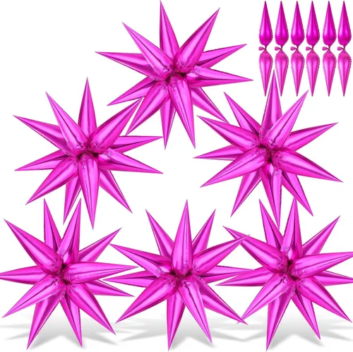 Miniatura 30 de 72 unidades de globos de estrella, grandes globos de cono de estrella metálicos de 26 pulgadas, globos de papel de aluminio de explosión colorida