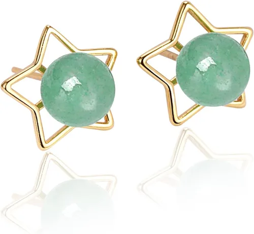 Miniatura 102 de Jade Earrings Studs,Green Jade Earrings for Women,925 Sterling Silver Earrings Studs for Sensitive Ears,Handmade Jade Earrings for Birthday