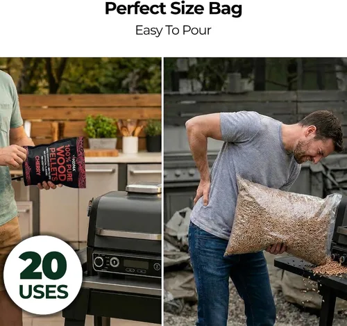 Miniatura 6 de Kona 100 % pellets de ahumador de cereza, destinados a la parrilla Ninja Woodfire al aire libre, bolsa resellable de 2 libras