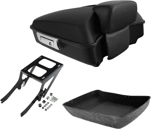 Miniatura 6 de TCMT King - Caja envolvente para maletero de motocicleta, montaje en el respaldo, portaequipajes, luz trasera, altavoces traseros aptos para Harley