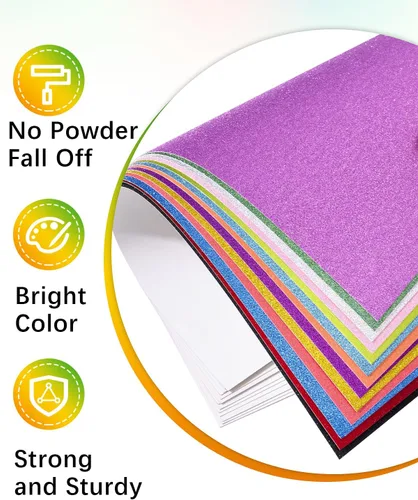 Miniatura 6 de Papel de cartulina con purpurina de 12 x 12 pulgadas, 92 libras, papel con purpurina de 92 libras, 60 hojas para álbumes de recortes, fabricación