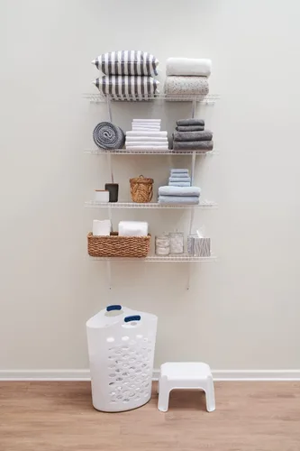 Miniatura 8 de Rubbermaid: kit de estante de lino para montaje directo, longitud de 3 pies, color blanco