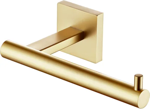 KOKOSIRI Soporte de papel higiénico Dispensador de papel tisú para baño Portarrollos de baño Acero inoxidable dorado cepillado B2005BG Oro cepillado