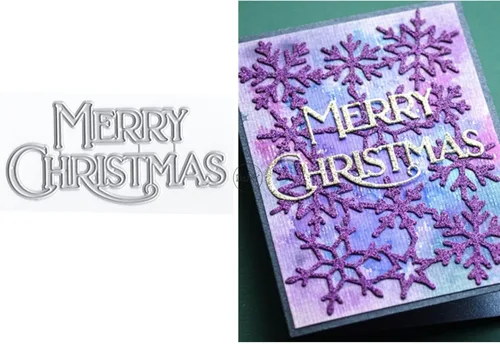 Miniatura 3 de DzIxY Troqueles de corte de metal de Feliz Navidad para kit de fabricación de tarjetas, troquelados, troquelados, plantillas de máquina de álbumes