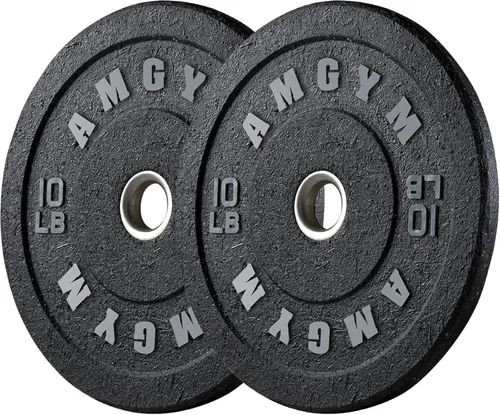 Miniatura 40 de Discos de peso olímpicos de 2 pulgadas y caucho para barras, discos para gimnasio en casa, entrenamiento de fuerza y levantamiento de pesas, 10 a
