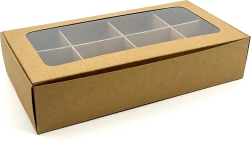Miniatura 18 de 20 cajas de regalo de papel kraft con ventana y divisores, 6 compartimentos extra pequeños, 5 x 3.5 x 1.57 pulgadas, cajas de dulces vacías