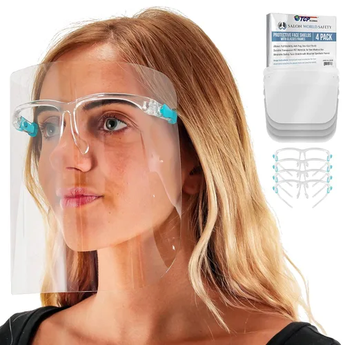 Miniatura 22 de TCP Global Salon World - Protectores faciales completos con marcos de gafas (paquete de 10), ultra transparentes para proteger los ojos, la nariz