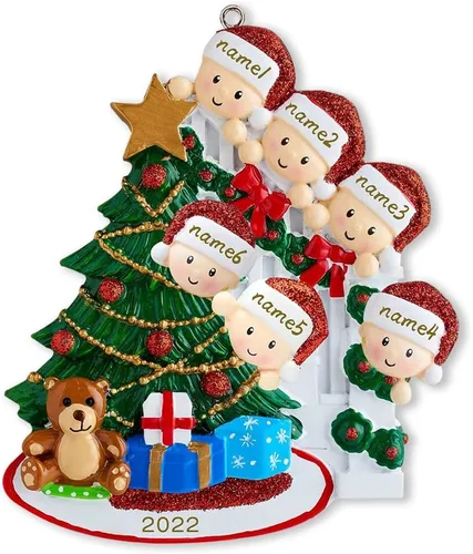 Miniatura 9 de Adorno familiar para árbol de Navidad 2024, adorno colgante para árbol de Navidad de 2024, adorno de familia de 2 nombres, adorno personalizado