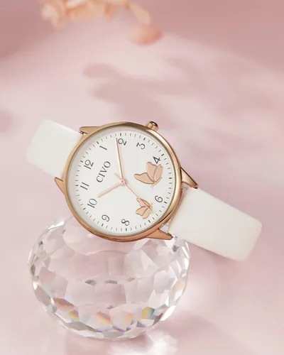 Miniatura 3 de CIVO Reloj de pulsera para mujer, correa de cuero, analógico, de cuarzo, impermeable, de moda, simple, fácil de leer, con exquisito dial de mariposa