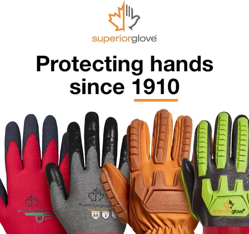 Miniatura 5 de Superior Glove Guantes de Trabajo de Invierno - Con Forro Polar con Palmas de Agarre Firme Negras (Temperaturas Frías) Guantes para Congelador