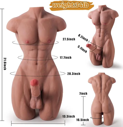 Miniatura 7 de Muñeca sexual masculina para mujeres con consolador enorme flexible de 8 pulgadas, muñecas sexuales realistas 3D de hombres musculosos adultos