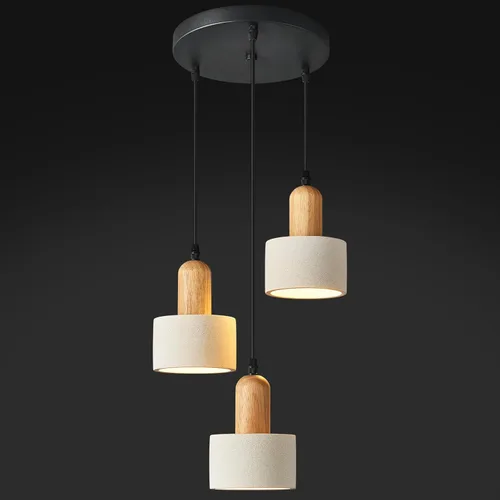 Miniatura 14 de Lámparas colgantes modernas de cemento blanco araña de luces lámparas de techo de madera para isla de cocina dormitorio comedor sala de estar bar