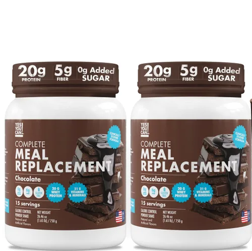 Miniatura 13 de Yes You Can! Batido completo de reemplazo de comidas, 15 porciones (chocolate) Proteína de reemplazo de comidas en polvo con vitaminas y minerales