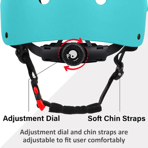 Miniatura 3 de Casco de monopatín para bicicleta, ligero, ajustable, multideporte, para ciclismo, patinaje, scooter, de 3 tallas para adultos, jóvenes y niños