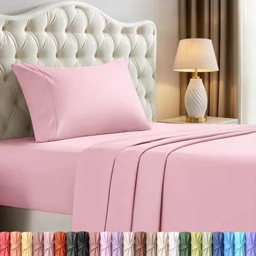 Miniatura 69 de Juego de sábanas King de Utopia Bedding – Juego de 4 sábanas para cama King, microfibra suave y transpirable, incluye 1 sábana bajera, 1 sábana Beige