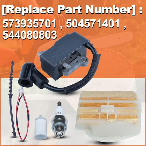 Miniatura 2 de Para Husqvarna 445 445E 450 450E para pieza de motosierra, kit de bobina de encendido, 573935701, 504571401, 544080803