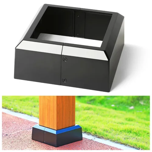Miniatura 15 de Paquete de 4 cubiertas de base de poste de cubierta de aleación de aluminio (base de poste de 1 x 1 pulgada x 3.35 pulgadas), para pasamanos, Blanco