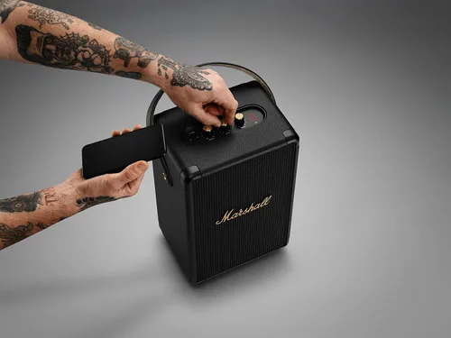 Miniatura 5 de Marshall Tufton - Altavoz Bluetooth portátil, negro y latón