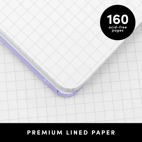 Miniatura 4 de PAPERAGE - Libreta de espiral con papel cuadriculado y diario (color borgoña), 160 páginas, tamaño mediano de 5.5 x 8 pulgadas - papel cuadriculado
