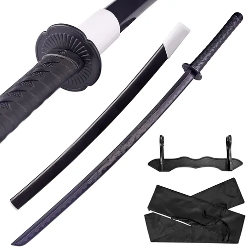 Miniatura 15 de Espada katana japonesa – Hoja negra de polipropileno con Saya, espada de entrenamiento Samurai para cosplay, 40.1 pulgadas