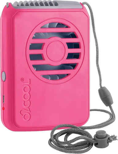 Miniatura 10 de O2COOL Ventilador de enfriamiento de cordón ajustable con batería USB de viaje personal para cuello portátil, (negro)