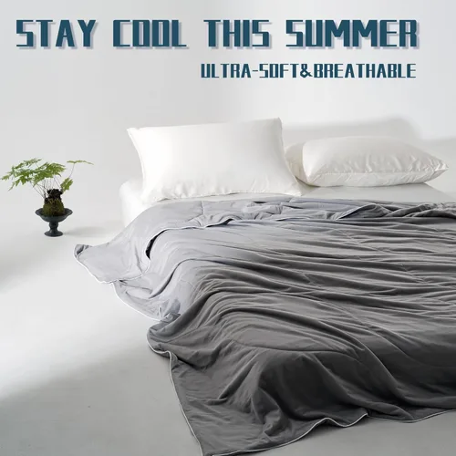 Miniatura 9 de DOWNCOOL Edredón Refrescante, Manta de Enfriamiento Gris Tamaño Queen, Edredón Refrescante para Personas que Duermen con Calor, Edredón de Verano