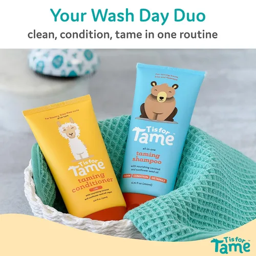 Miniatura 6 de T is for Tame - Acondicionador domesticante para niños – Acondicionador natural para cabello rizado con aceite de coco y girasol – Desenreda